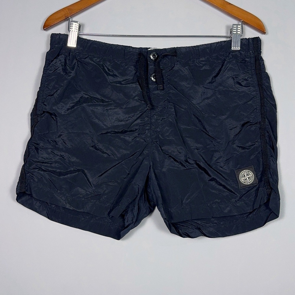 Stone Island Nylon Metal Swim Shorts Mens Size Small Black Trunks